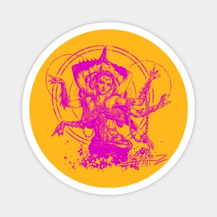 Kali Goddess Magenta Ink Transparent Magnet